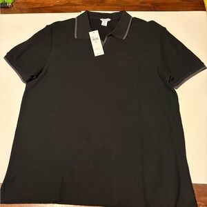 Calvin Klein Dark Polo Shirt with Gray Accents